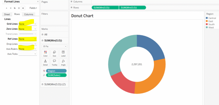 Donut Chart in Tableau: